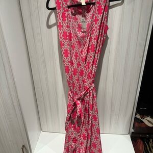 Banana Republic Factory Vibrant Pink Patterned Maxi Dress